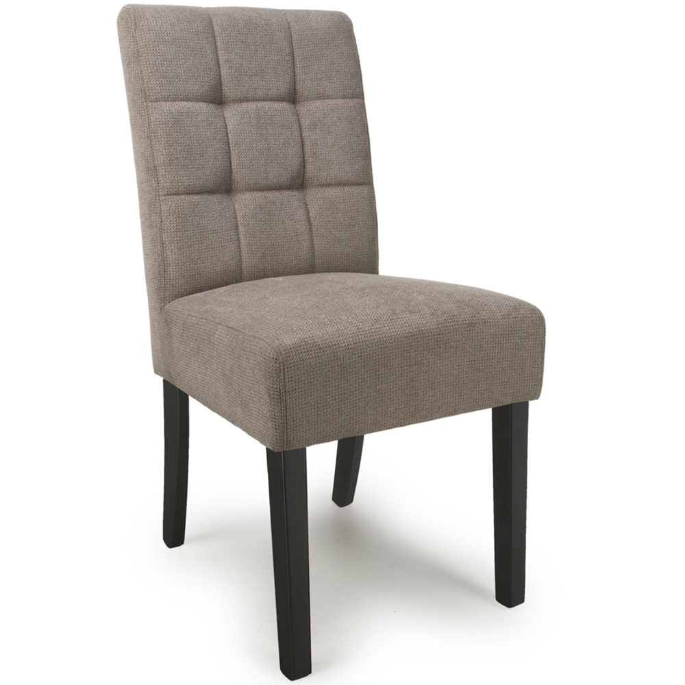 Portland Harlow Light Brown Flax Black Legs Waffle Back Dining Chair Image 2