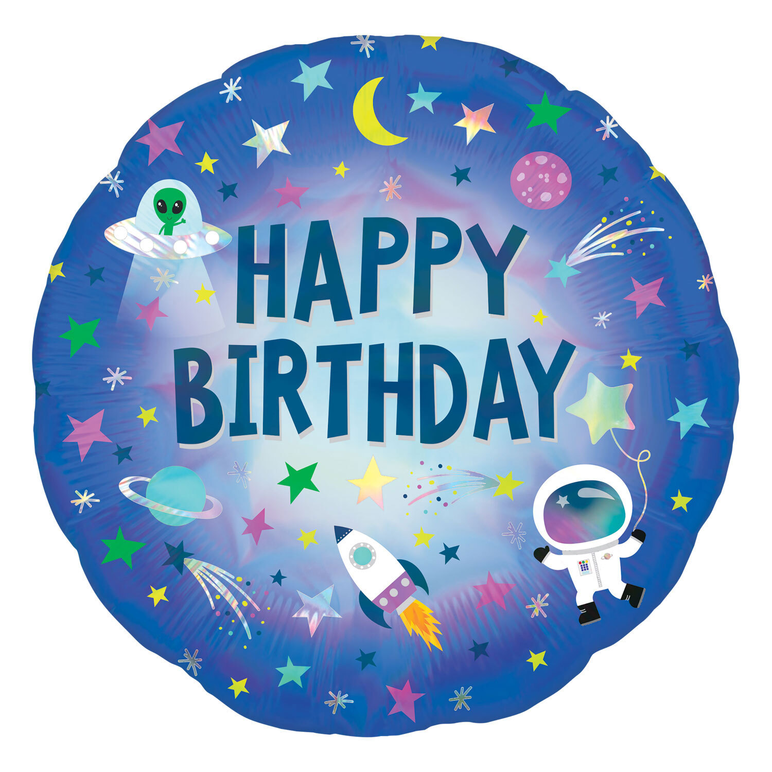 Happy Birthday Space Foil Balloon Image