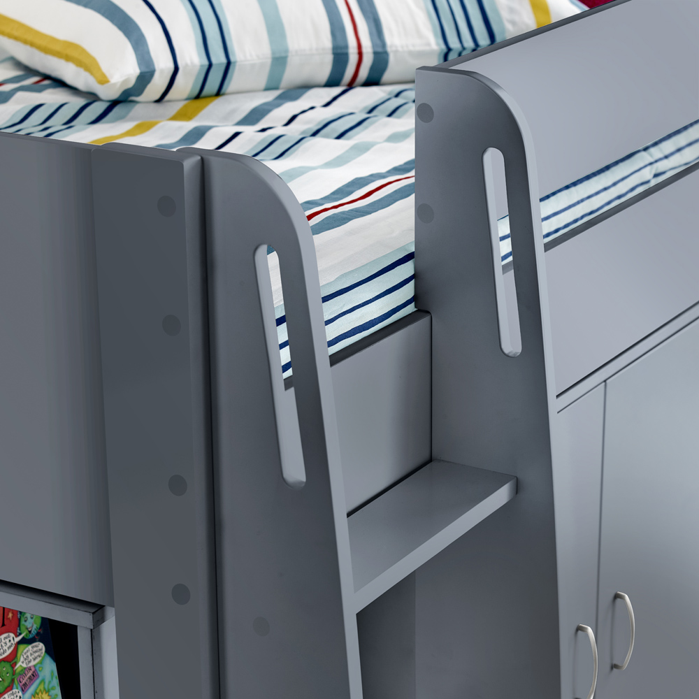 Bedmaster Lacy Grey Storage Mid Sleeper with Pocket Sprung Mattress Image 8