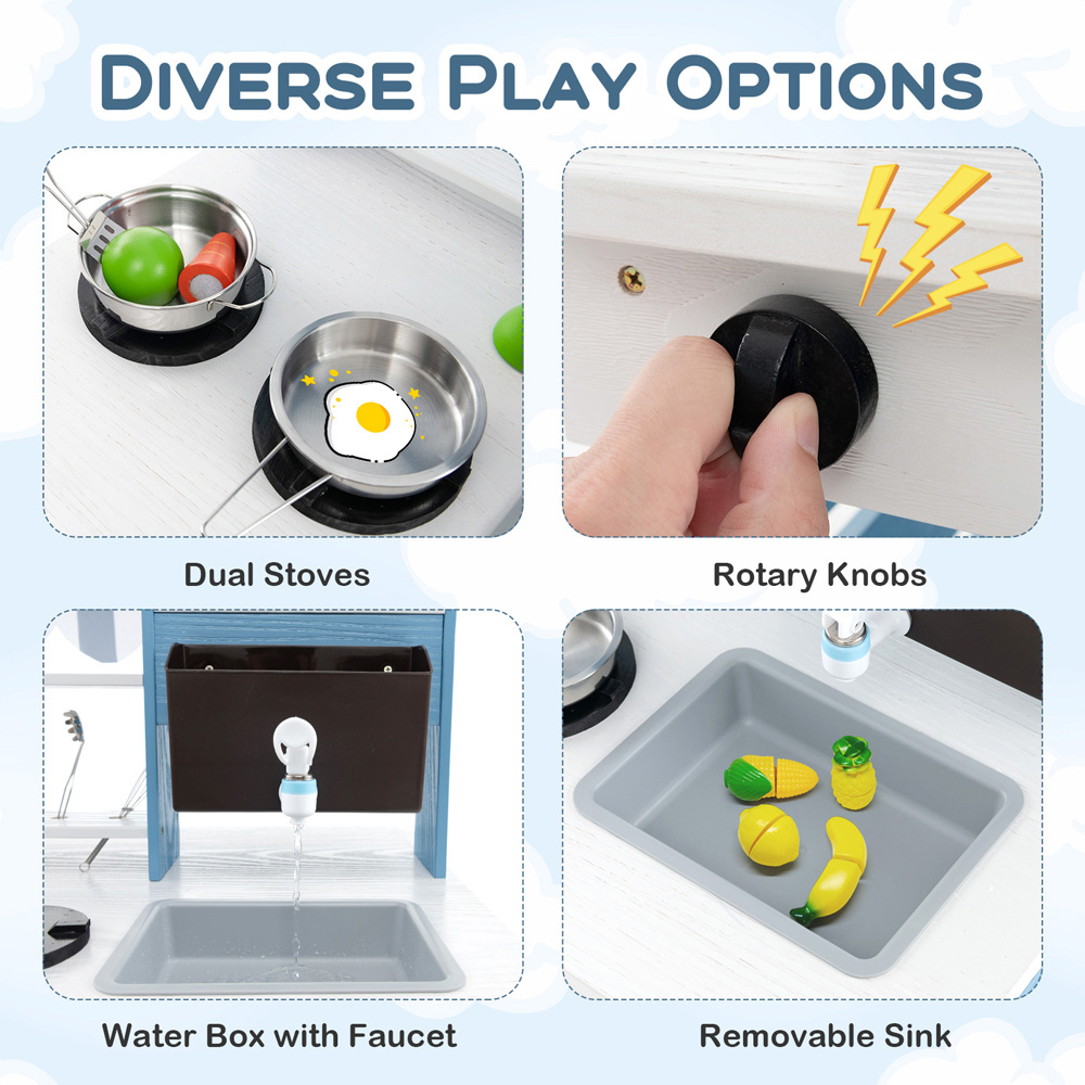 Costway Kids Double Sided Mud Kitchen Set Image 6