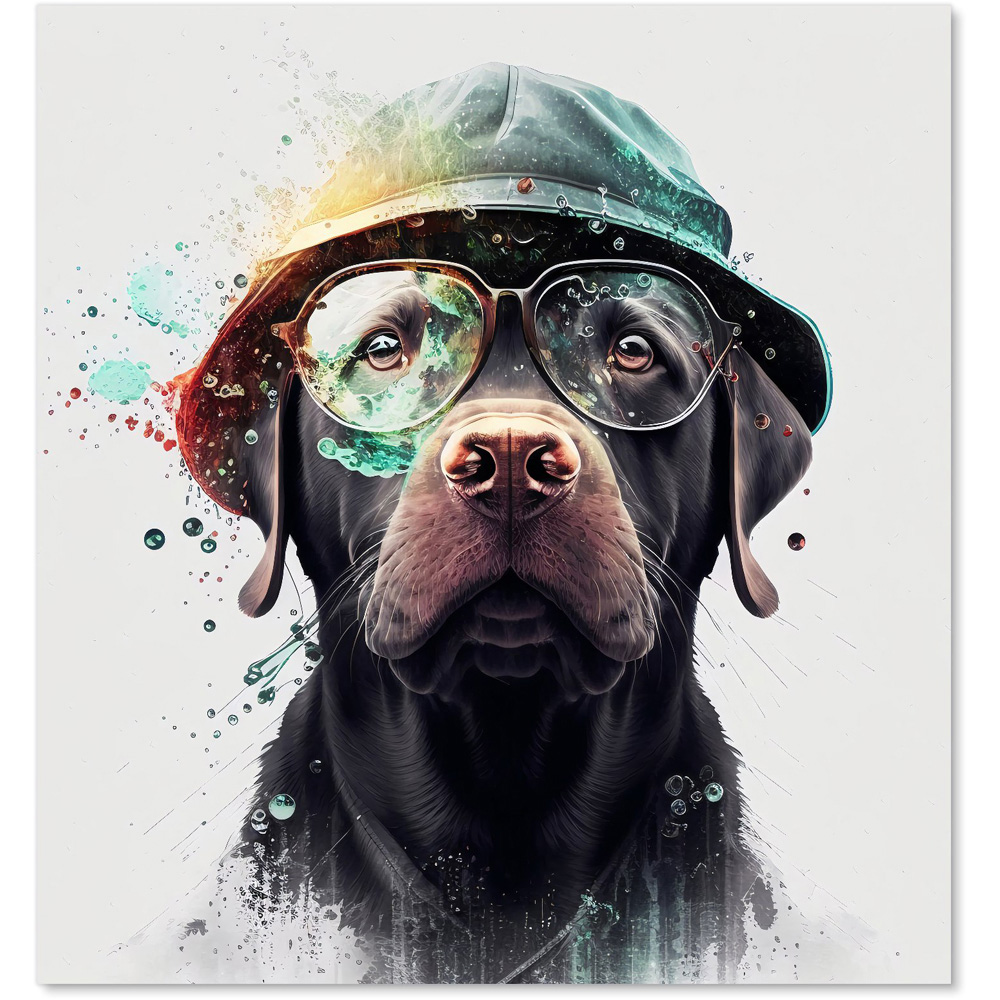Warren Reed Designer Labrador Retriever Dog Splashart Glass Kitchen Splashback 75 x 70cm Image 2