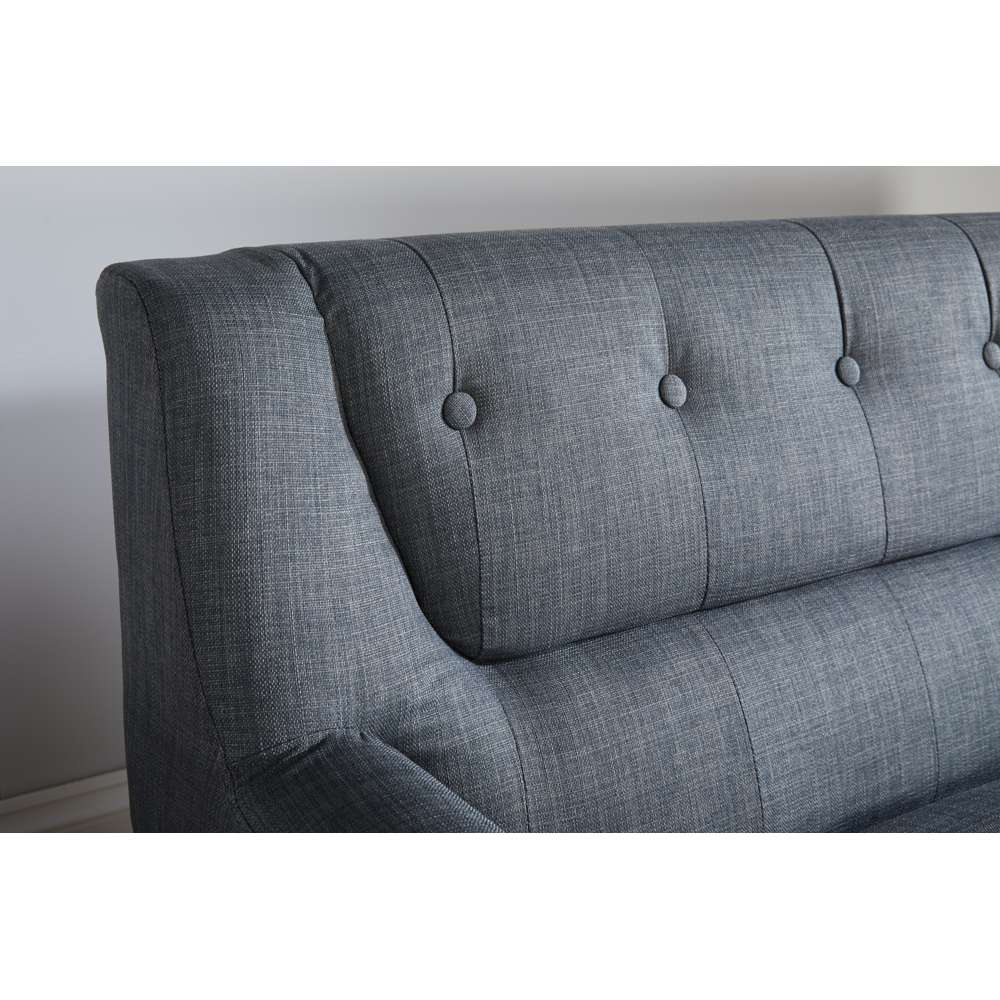 Lambeth 3 Seater Grey Fabric Sofa Image 4