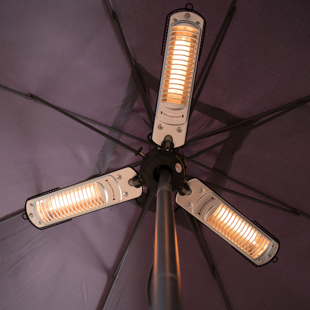 Sunred Bright Black and Silver Parasol Heater 2000W Image 8