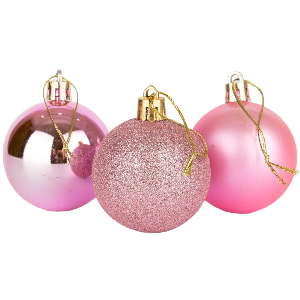 Shatchi 5cm Pink Shatterproof Christmas Bauble 18 Pack Image 2