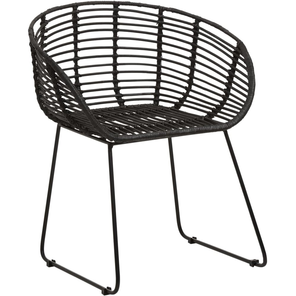 Interiors by Premier Lagom Black Rattan Round Chair Image 3