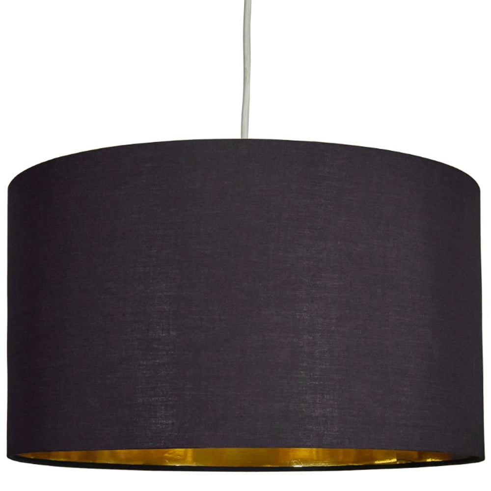 ValueLights Reni Black and Gold Inner Drum Ceiling Lamp Shade 45cm Image 1