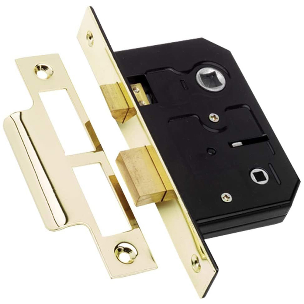 Golden Grace Polished Brass Astrid Bathroom Door Handle Pair Image 3