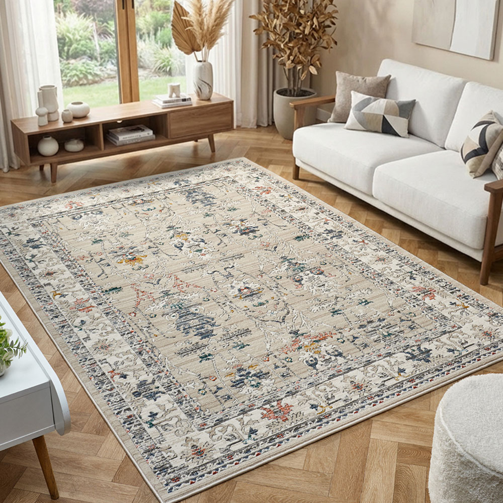 Portland Urco Luca Nuevo Beige Textured Rug 120 x 170cm Image 1