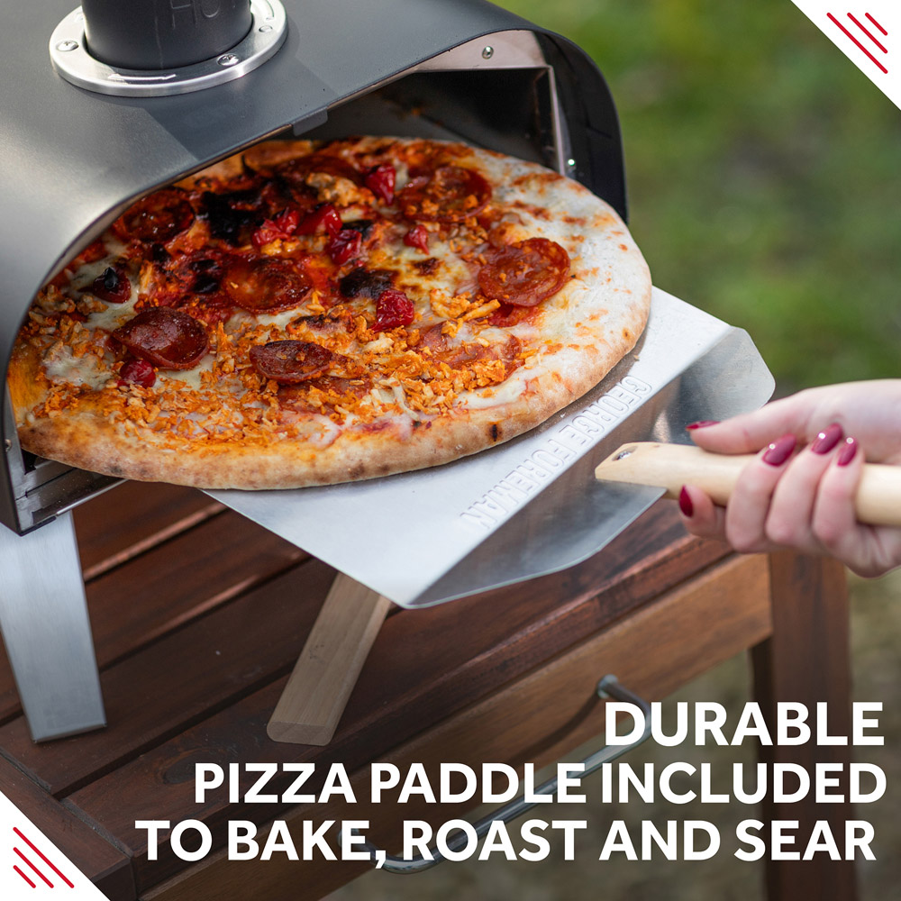 George Foreman Black 12 inch Wood Pellet Outdoor Pizza Oven with Carry Bag and Paddle Image 4