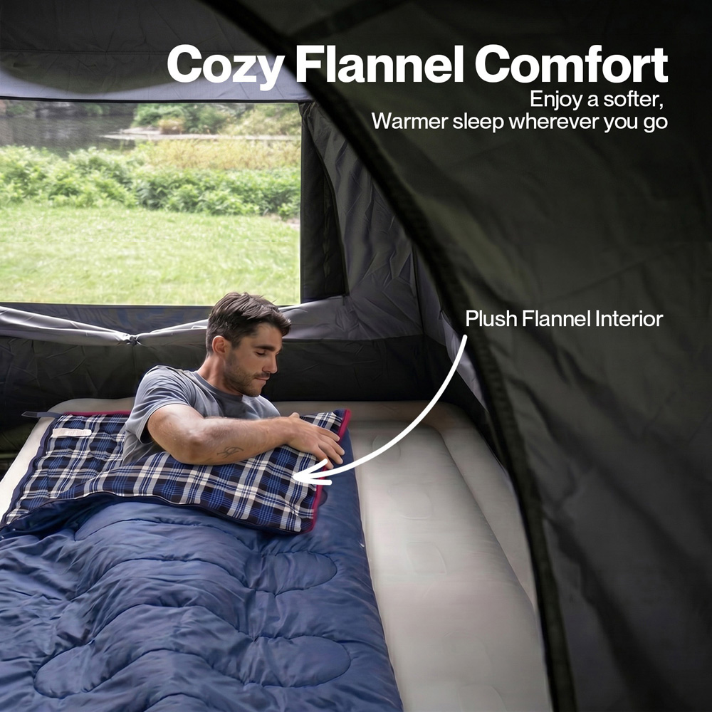 Mountview Single Adult Warm Soft Waterproof Camping Sleeping Bag Image 4