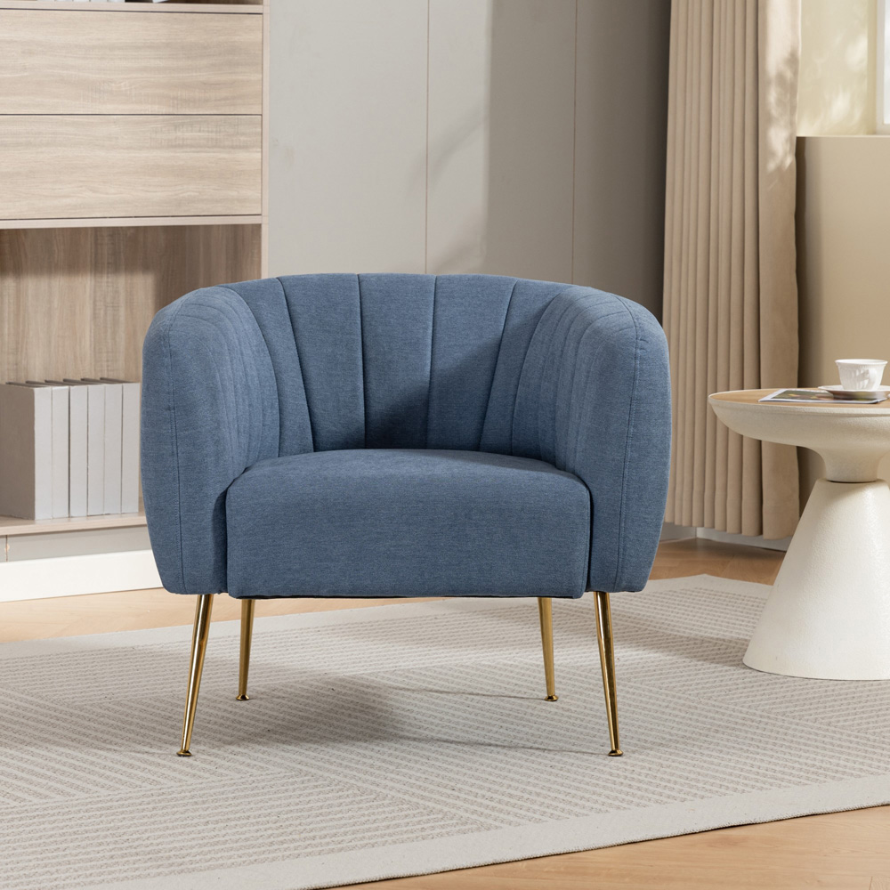 Artemis Home Stanton Light Denim Fabric Shell Accent Chair Image 3