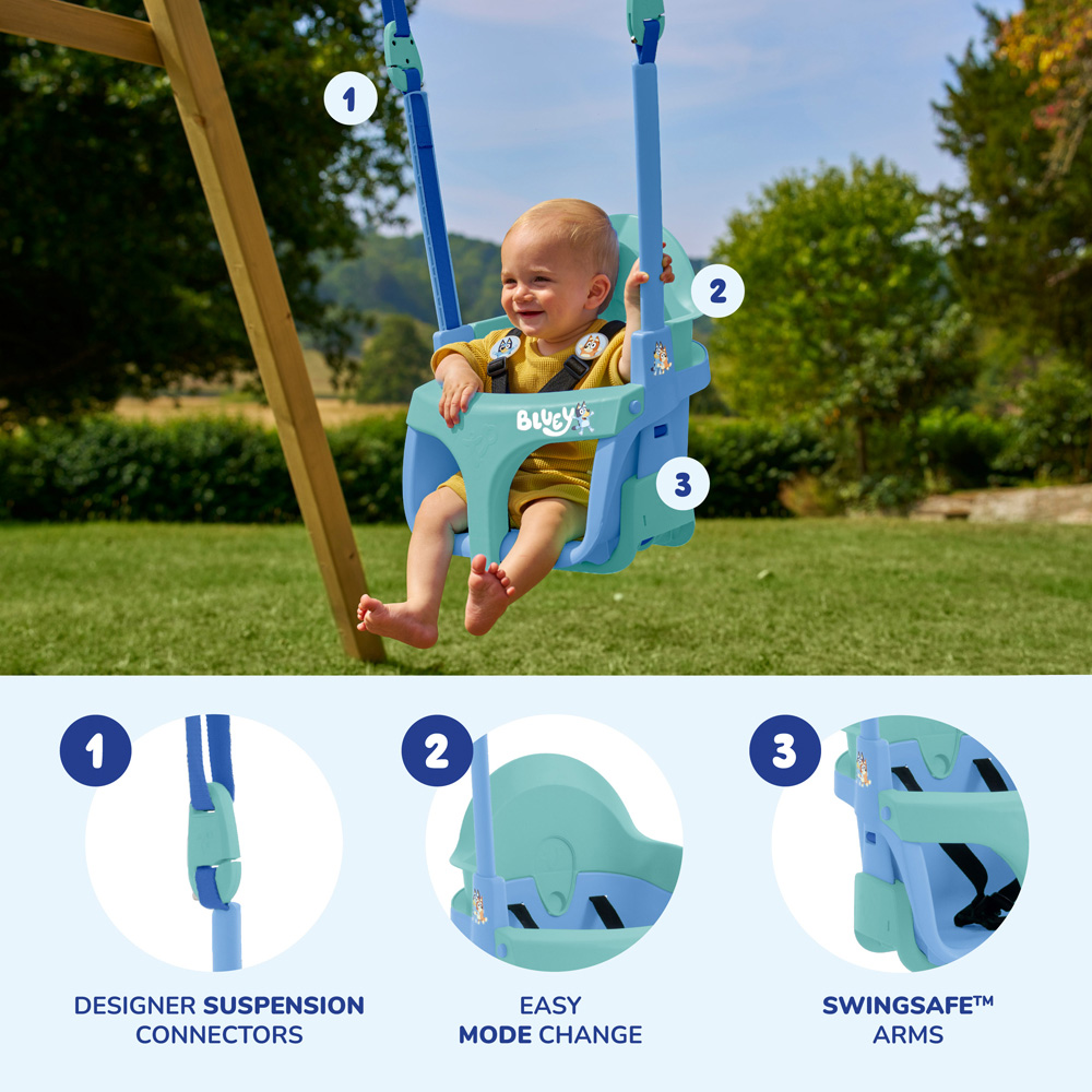 TP Forest Kids Bluey Acorn Growable Swing Set with Quadpod Seat Image 6
