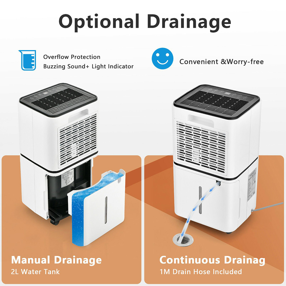 Costway 12L Portable Electric Dehumidifier with 3 Modes Image 8