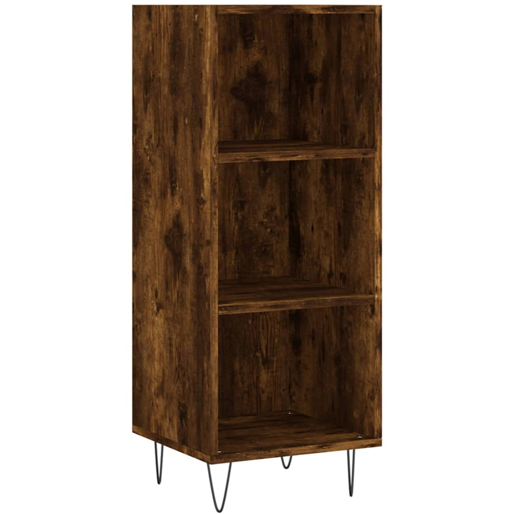 vidaXL 3 Shelf Smoked Oak Narrow Sideboard Image 2