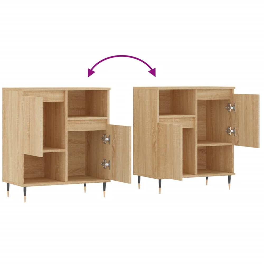 vidaXL 2 Door 2 Shelf Sonoma Oak Sideboard Image 9