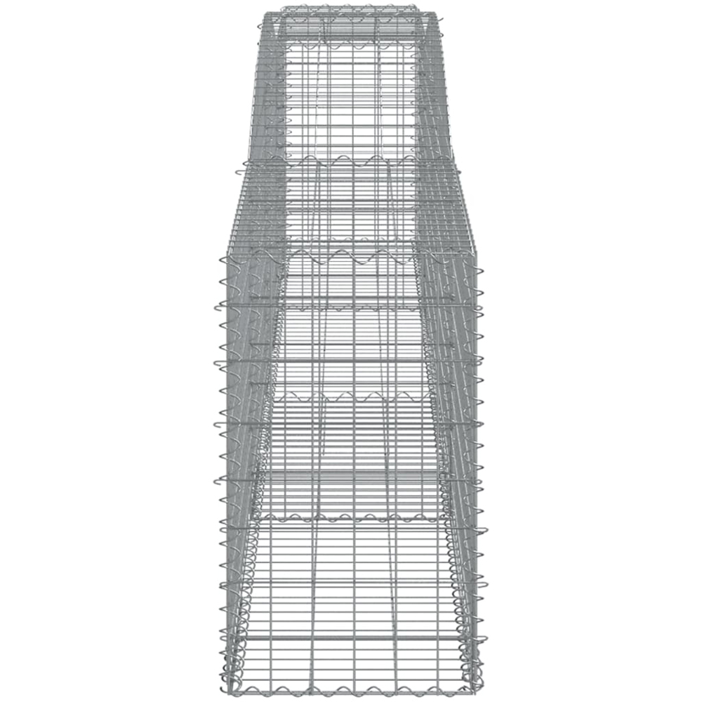 vidaXL Silver Galvanised Iron Arched Gabion Basket 400 x 50 x 80/100cm 4 Pack Image 3