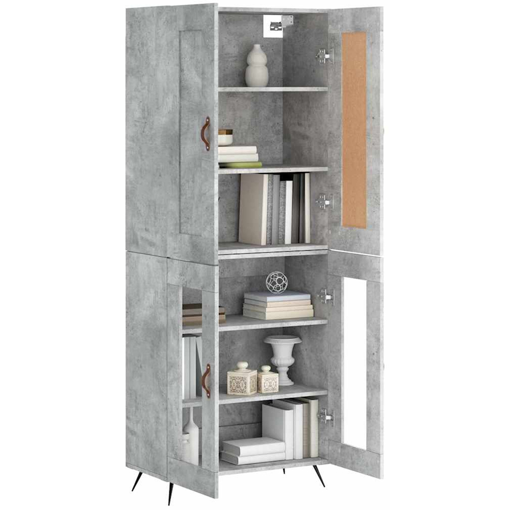 vidaXL 4 Door Concrete Grey Highboard Image 3