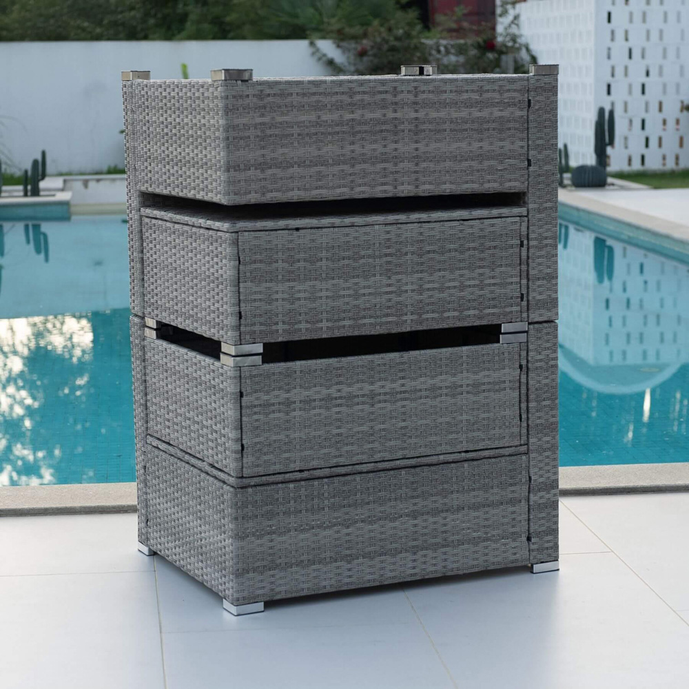 Home Source Solara 4 Seater Grey Garden Lounge Set Image 6