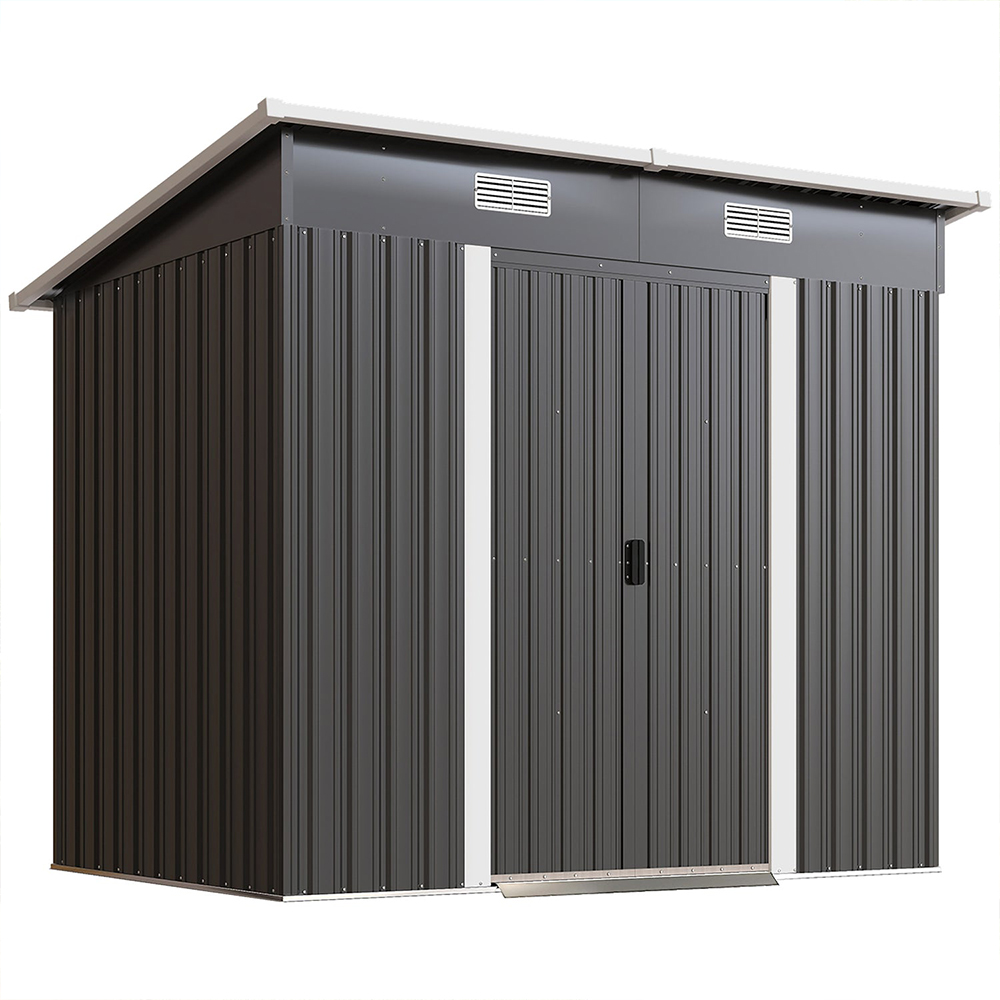 Outsunny 7 x 4ft Black Garden Storage Shed Image 1