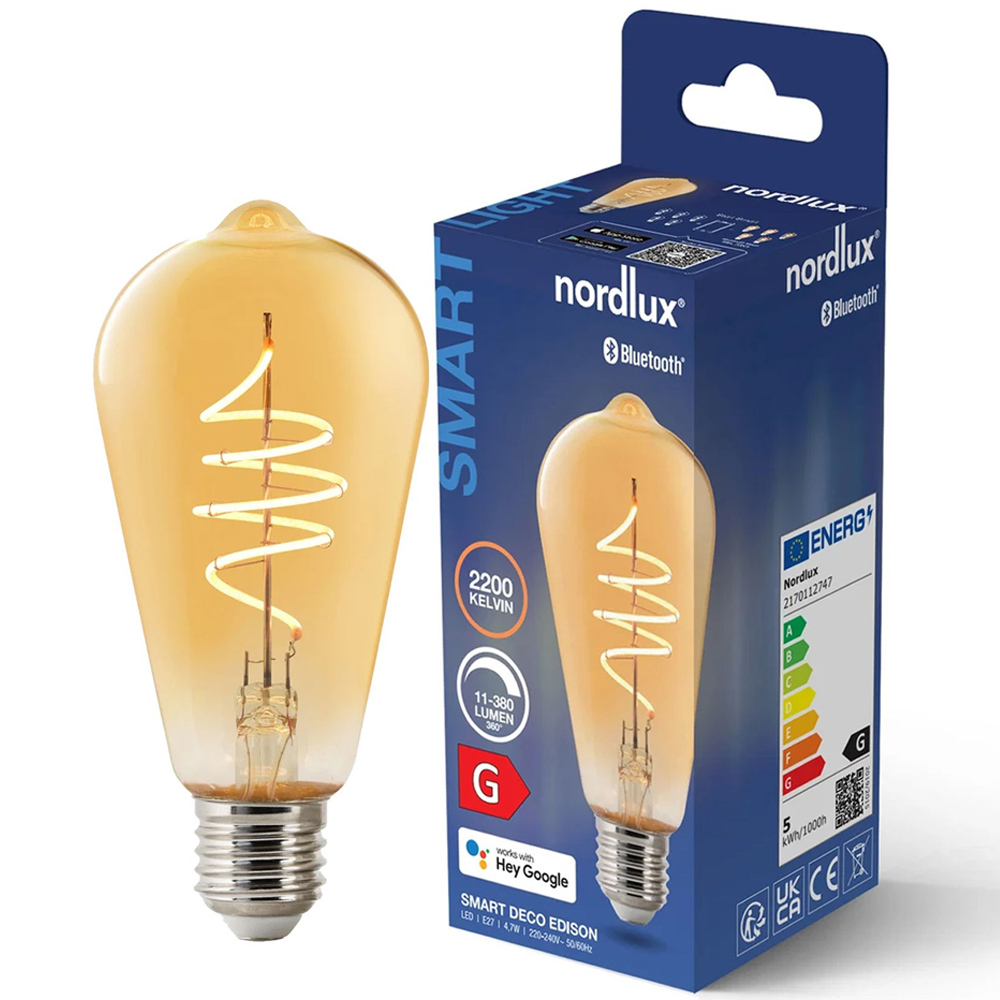 Nordlux Smart Deco ST64 E27 380 Lumen Amber Light Bulb Image 3
