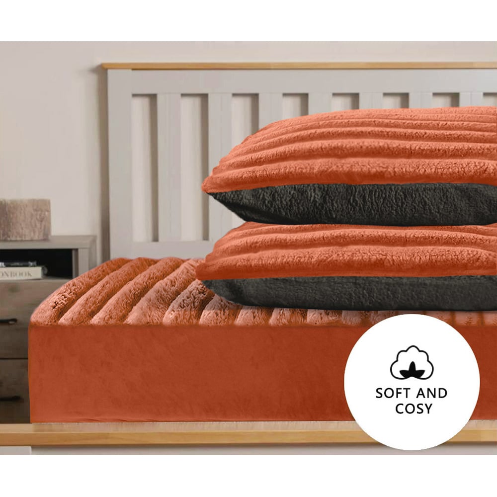 Velosso Rust Jumbo Cord Pillowcase 2 Pack Image 2