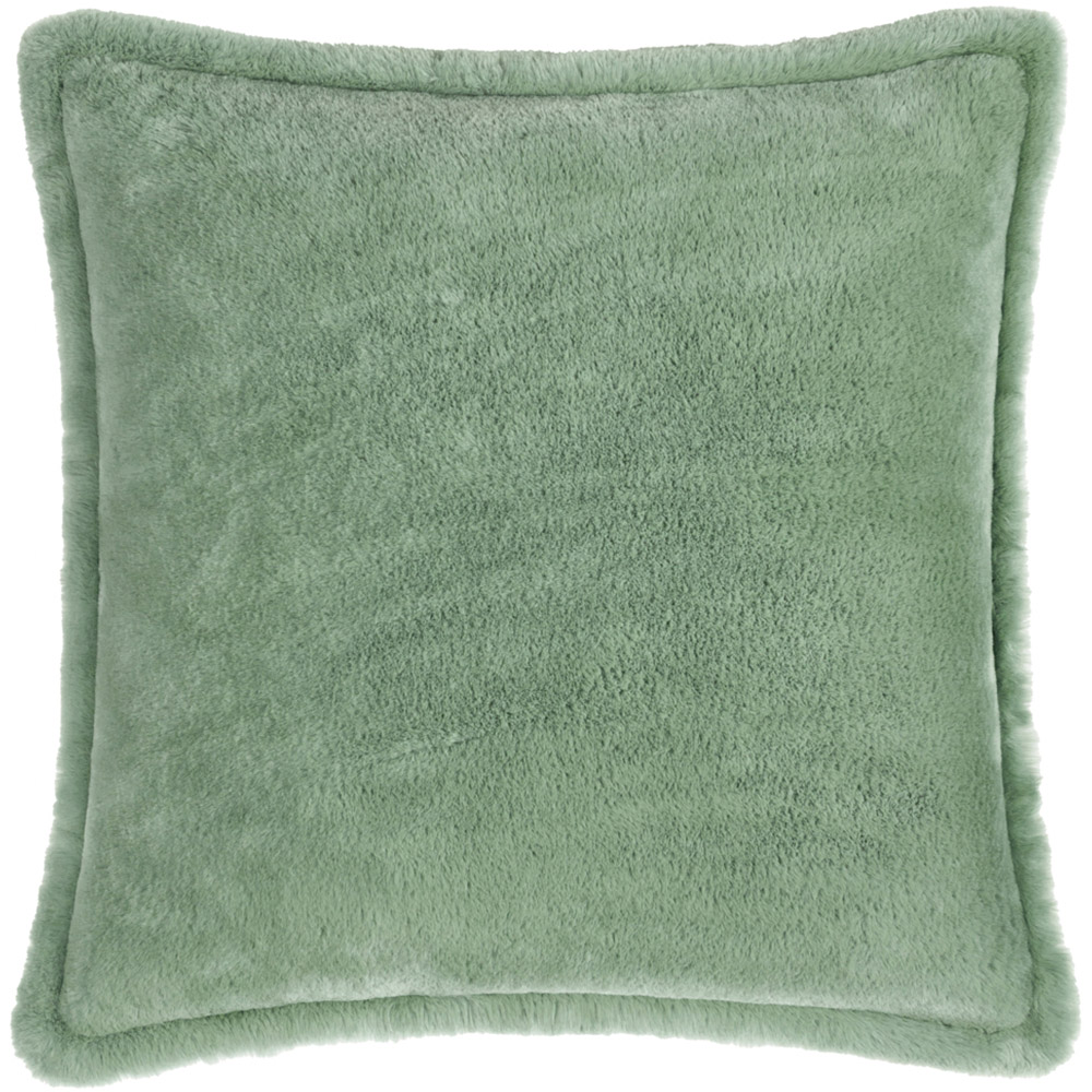 Furn Kallu Frost Green Faux Fur Cushion 45 x 45cm Image 1