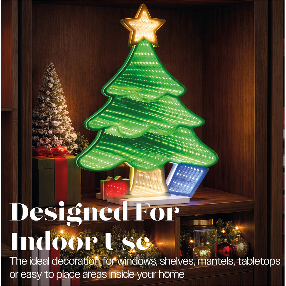 Xmas Haus Multicolour LED Tree Infinity Light Christmas Decoration 25cm Image 6