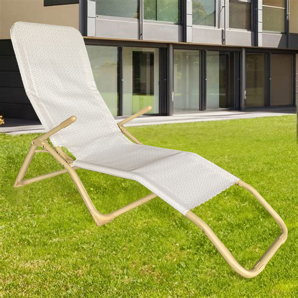 Malaga Textiline Folding Garden Sun Lounger Image 1