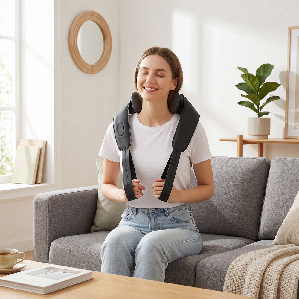 HOMCOM Heat and 4D Shiatsu Shoulder and Neck Cordless Massager Image 2