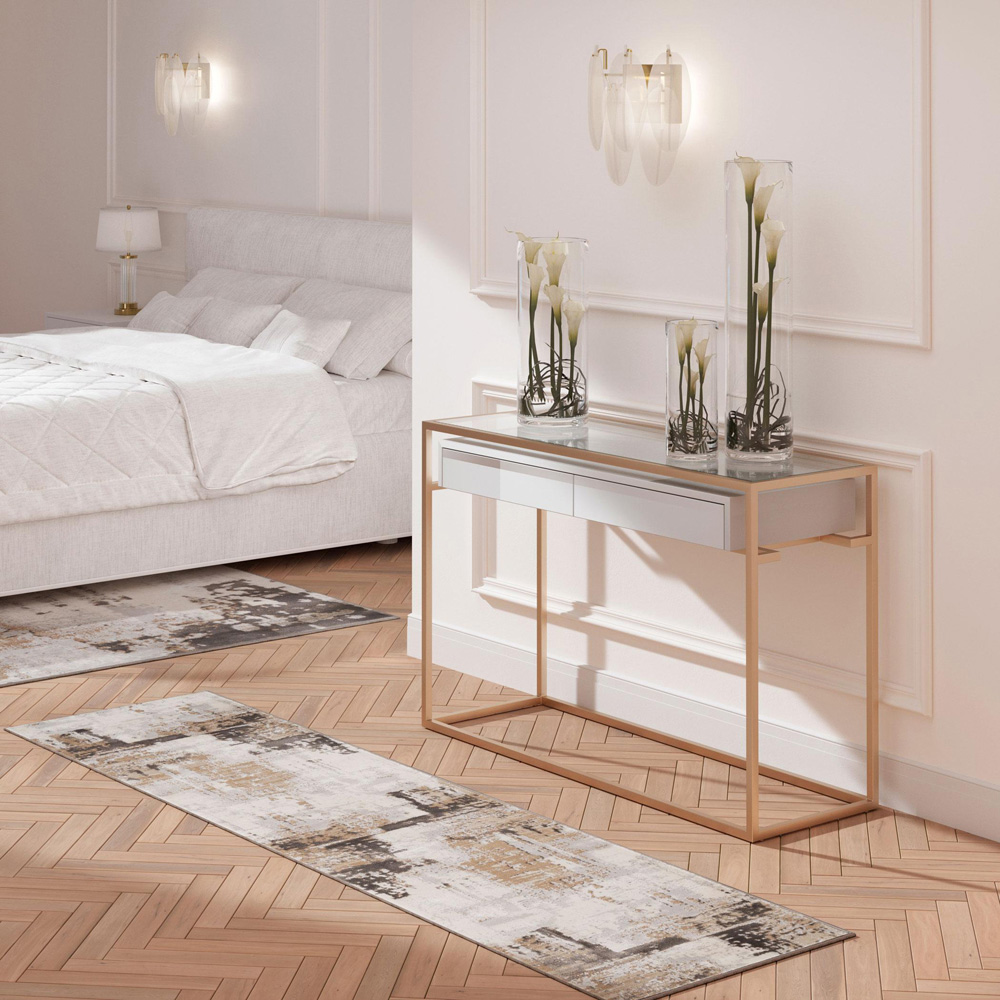 Kukoon Hatton Grace Beige Distressed Rug 60 x 240cm Image 3