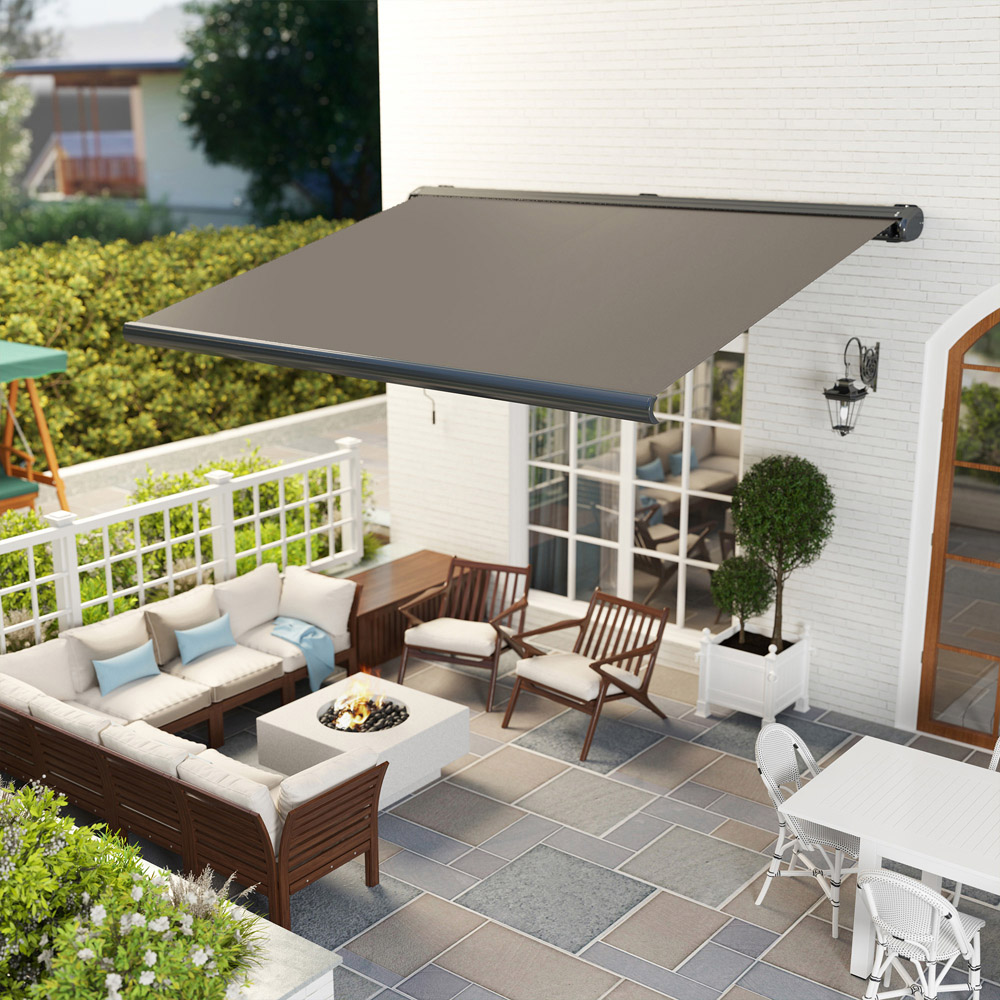 Outsunny 4 x 3m Light Grey Electric Retractable Awning Image 3