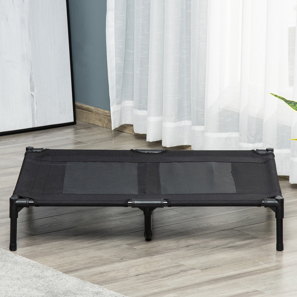 PawHut 92cm Black Elevated Pet Bed Image 3