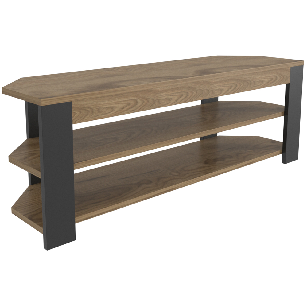 Decorotika Rita 2 Shelf Oud and Black Corner TV Stand for 43 inch TV Image 3