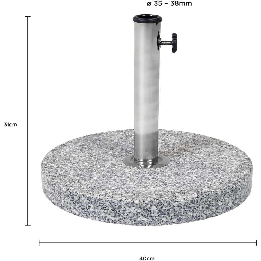 Charles Bentley Grey Round Granite Parasol Base 15kg Image 7