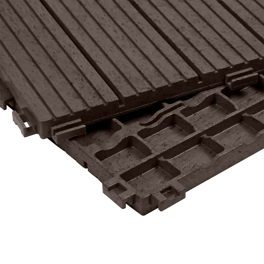 Oseasons Cosmopolitan Coffee Eco Interlocking Decking Tiles 30 x 30cm 10 Pack Image 6