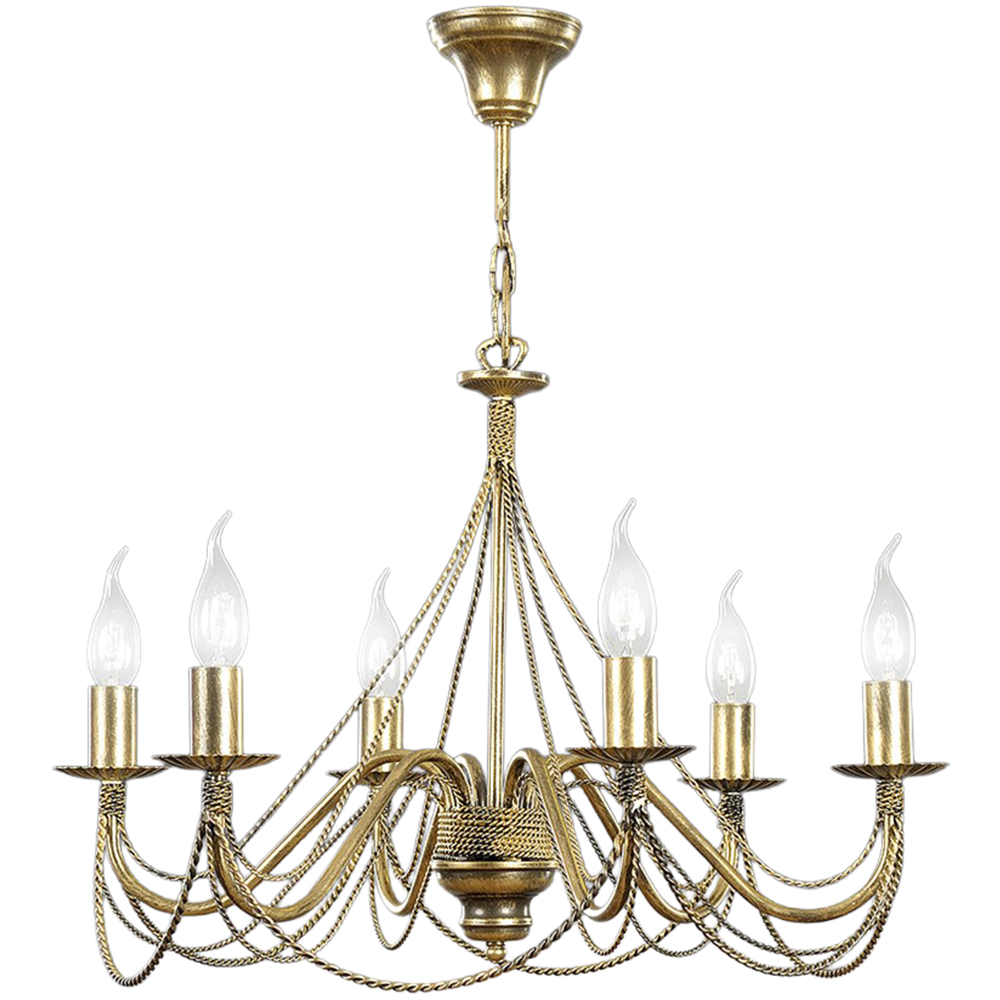 Emibig Tori 6 Light Gold Chandelier E14 Ceiling Pendant Light Image 1