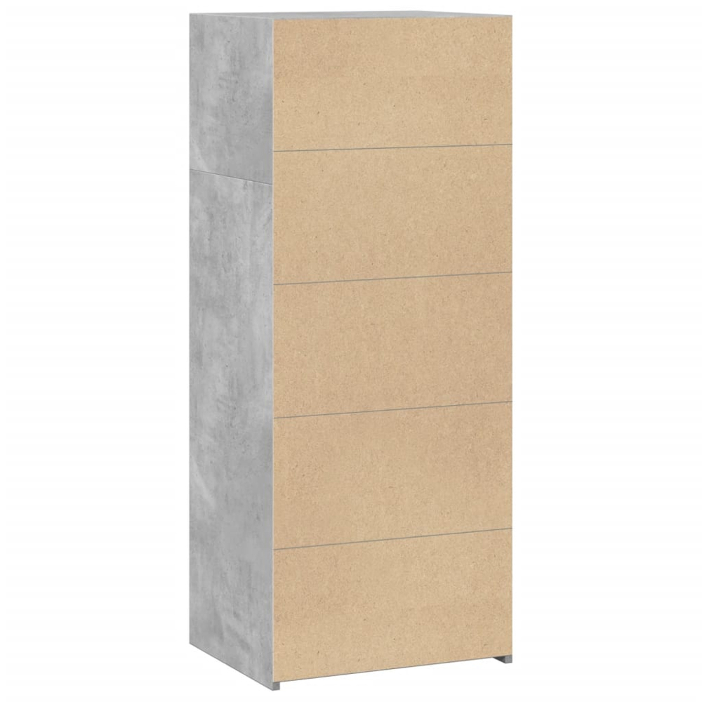 vidaXL 4 Shelf Concrete Grey Highboard Image 6