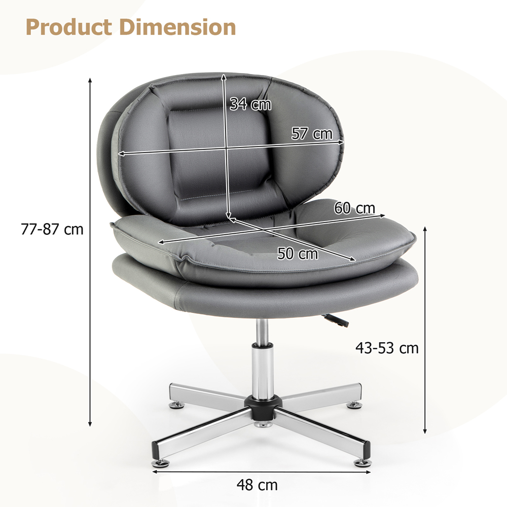 Costway Grey Double Padded Office Chair Image 9