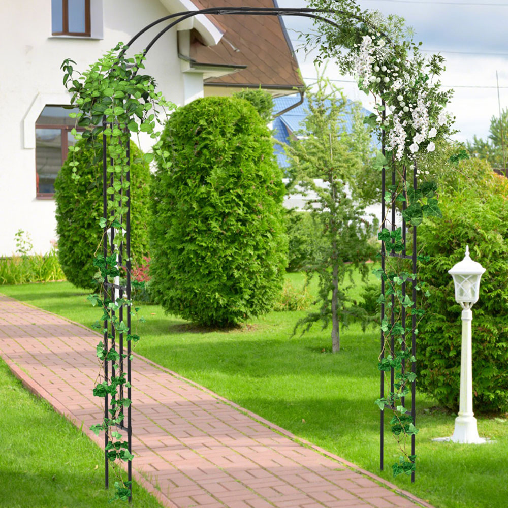 Costway Garden Grape Vine Flower Support Arch Trellis Image 1