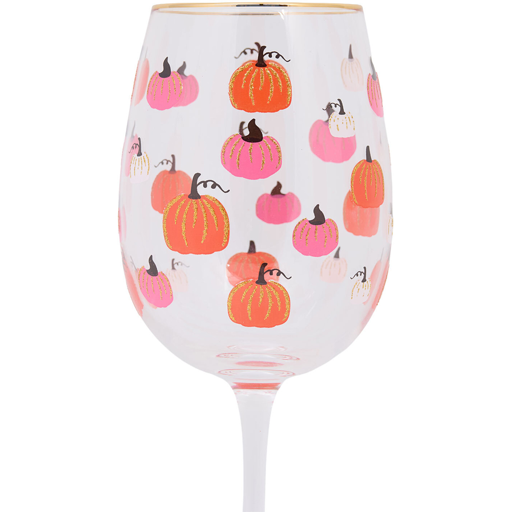 Gold Rim Pumpkin Wine Glass Image 4