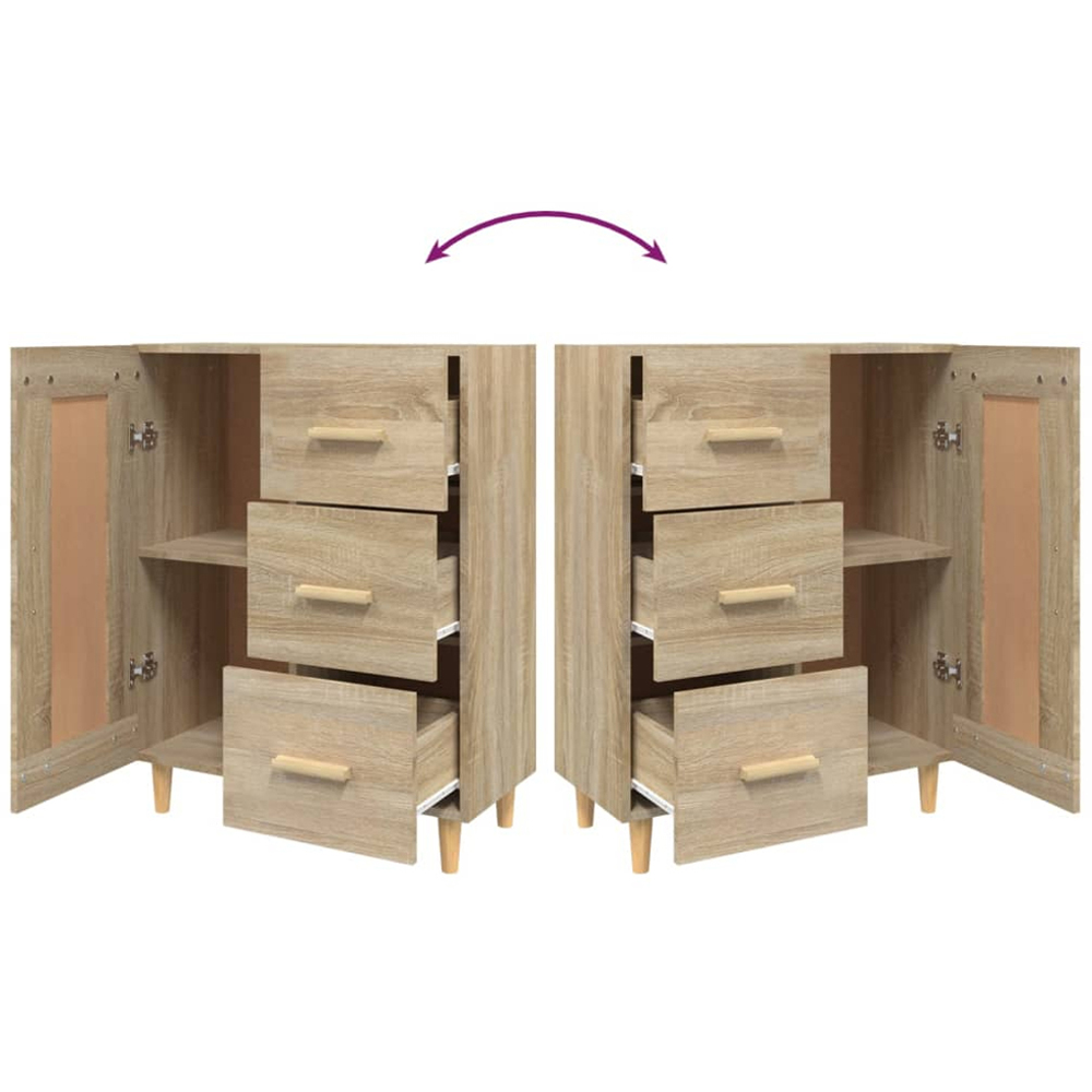 vidaXL Single Door 3 Drawer Sonoma Oak Sideboard Image 8