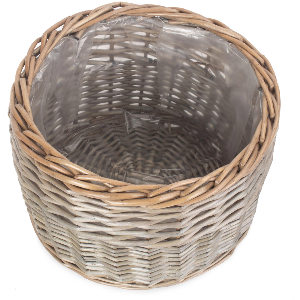 Red Hamper Large Round Antique Wash Wicker Planter Image 2