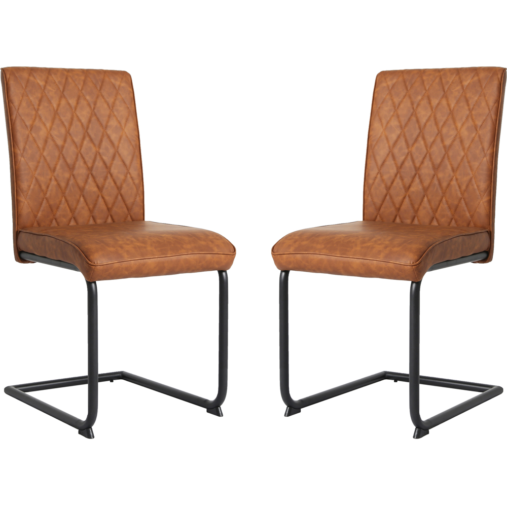 Nestor Set of 2 Tan Industrial Dining Chair Image 5
