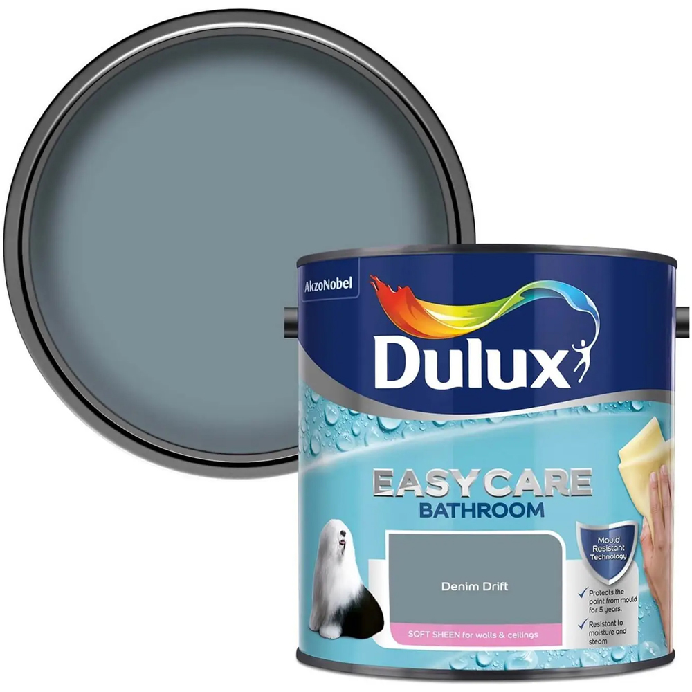 Dulux Easycare Bathroom Denim Drift Soft Sheen Paint 2.5L Image 1