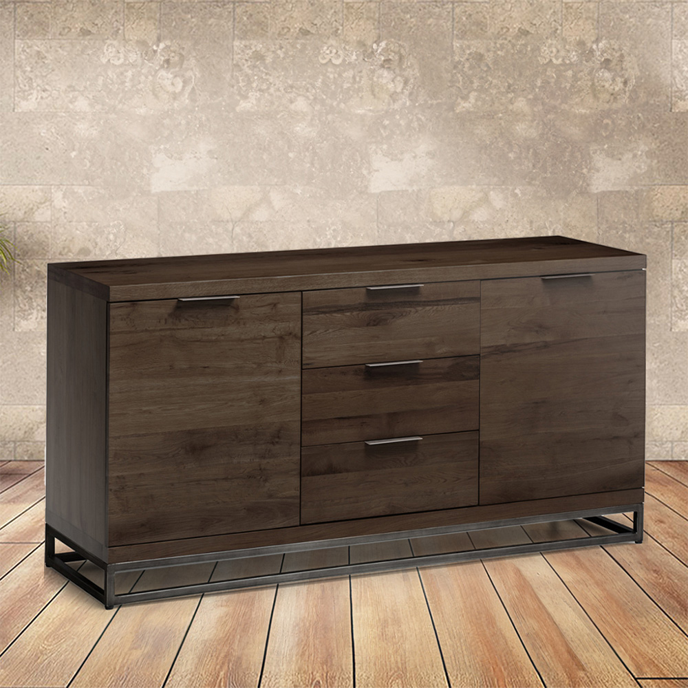 Julian Bowen Brooklyn 2 Door 3 Drawer Dark Oak Sideboard Image 7