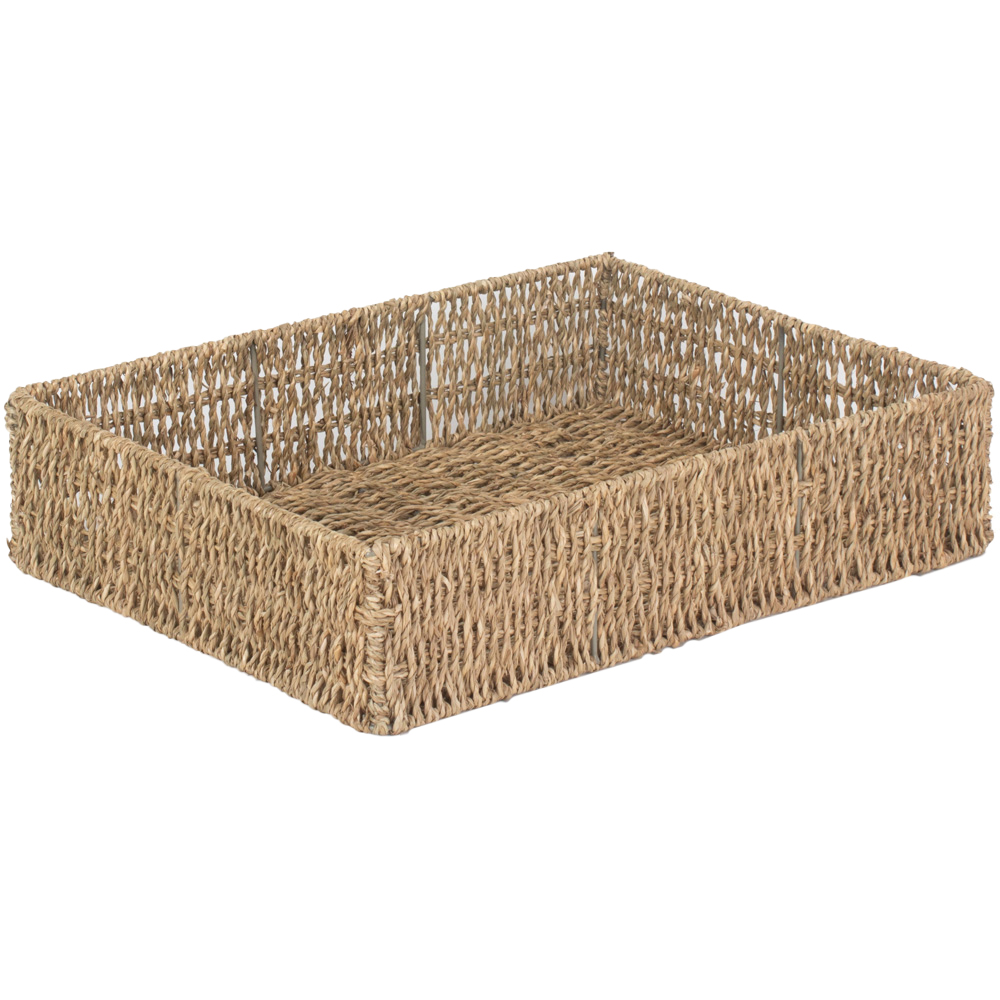 Red Hamper Extra Large Rectangular Seagrass Tray Image 1