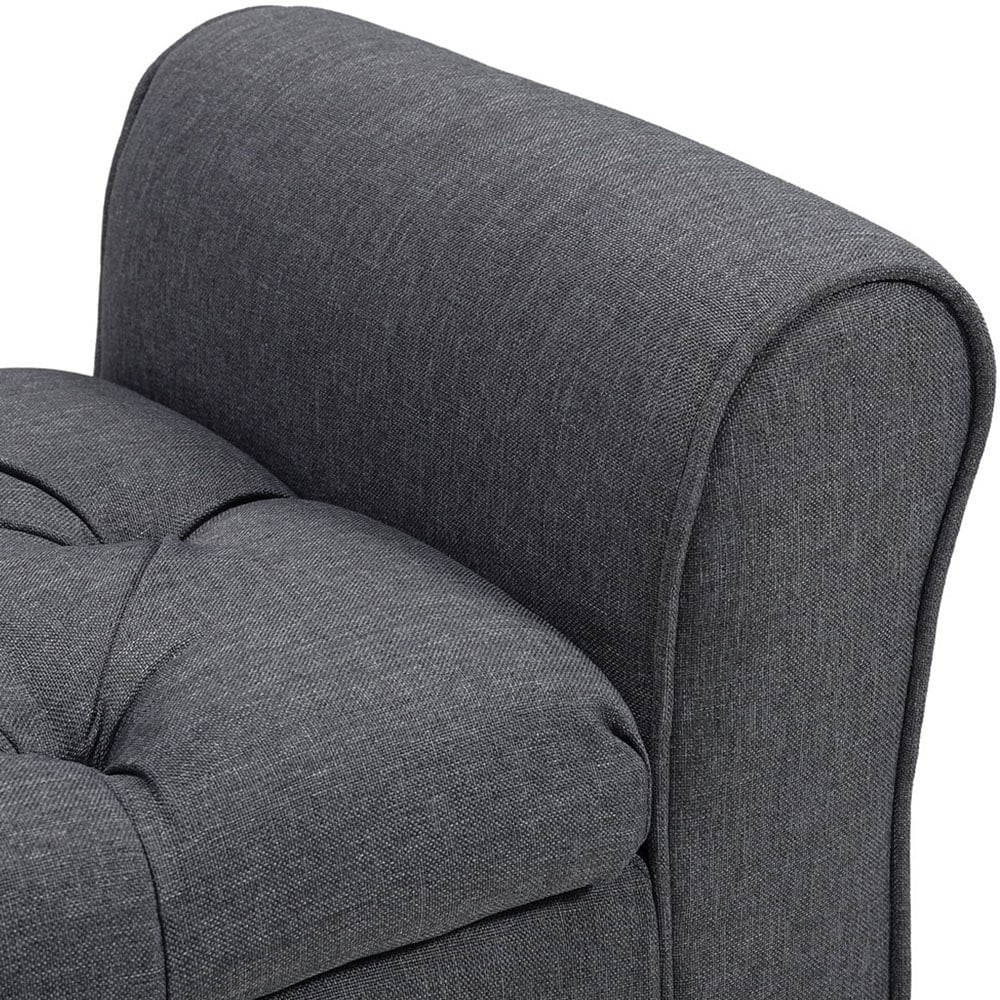 Living and Home Grey Storage Ottoman Bench Image 4
