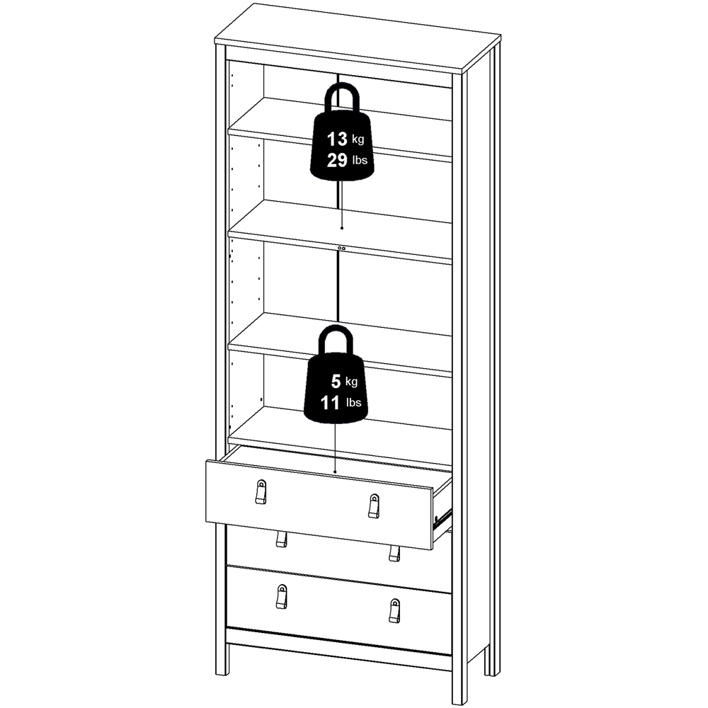Florence Barcelona 2 Door 3 Drawer White Display Cabinet Image 9