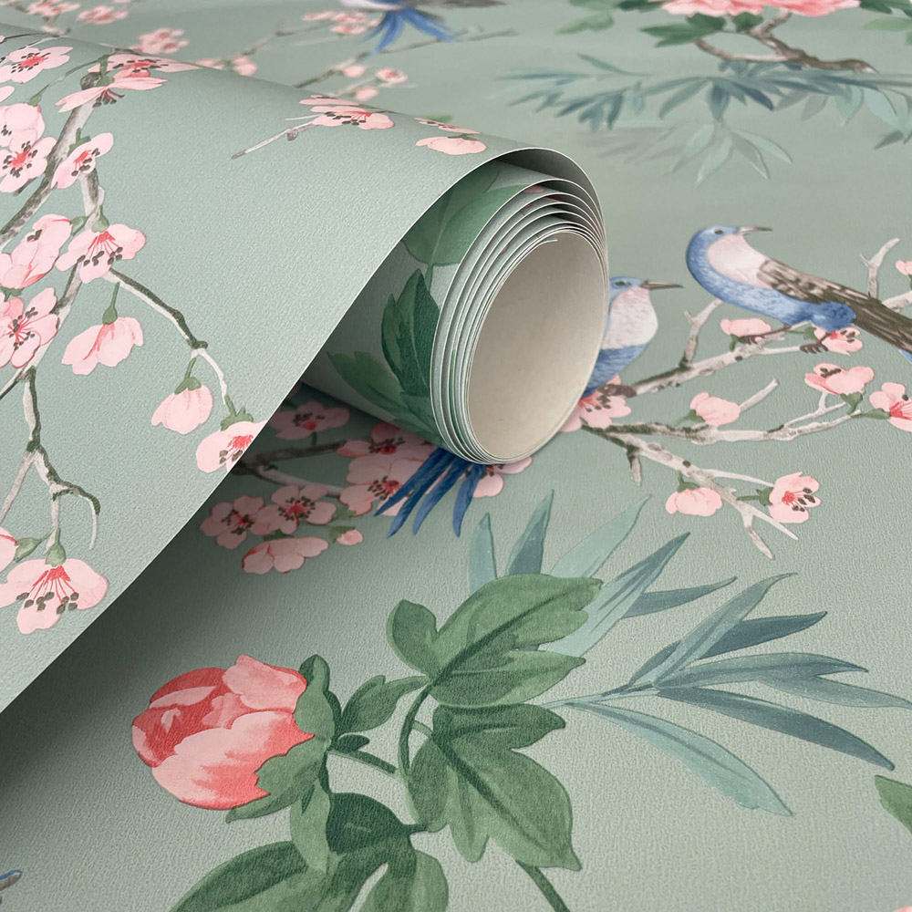 Rasch Amelie Chinoiserie Sage Wallpaper Image 2