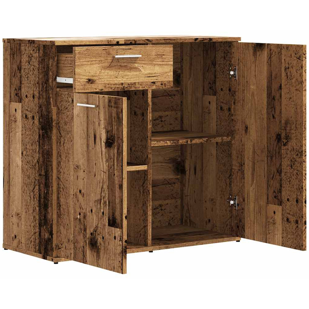 vidaXL 2 Door Single Drawer Old Wood Sideboard Image 5